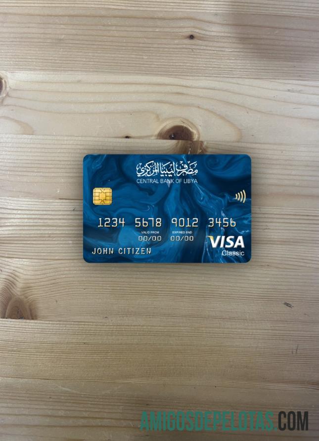 Cartão Visa Classic do Banco Central da Líbia Photolook Front exemplo real